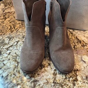 Gianni Bini Taupe Suede Ankle Booties